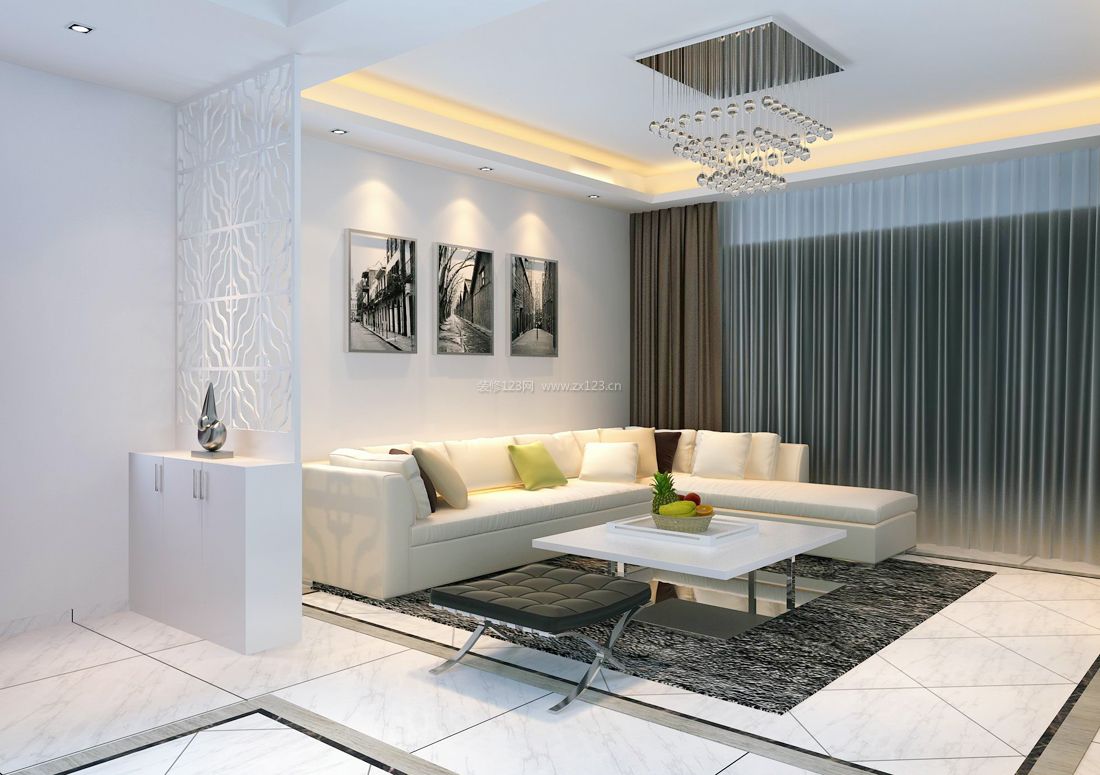 现代100平米小客厅装修设计效果图案例