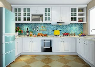 房屋厨房地板砖颜色设计效果图