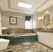 现代简欧风格别墅浴室按摩浴缸装修效果图片案例