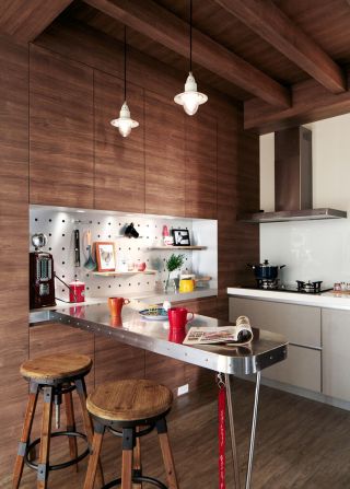 混搭80平米小户型家装厨房背景墙设计效果图