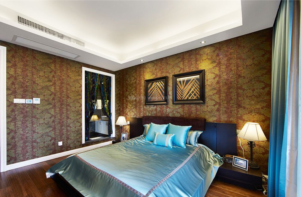 东南亚风格卧室床设计图片2023