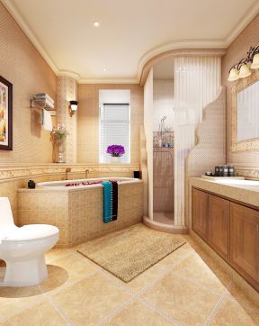 美式地中海混搭风格复式家居浴室装修图片案例