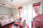 女孩儿童房粉色窗帘装修效果图片
