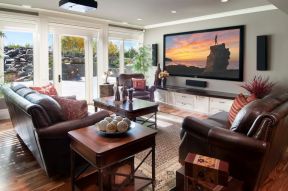 美式客厅 家装电视墙设计效果图