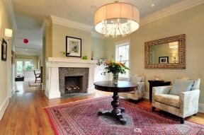 美式客厅纯色壁纸装修效果图片欣赏