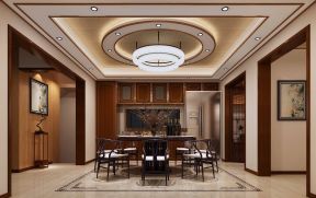 新中式餐廳 吊頂設(shè)計(jì)裝修效果圖片