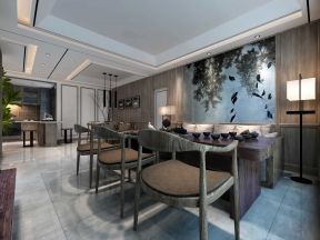 新中式餐廳 室內(nèi)裝飾設(shè)計效果圖