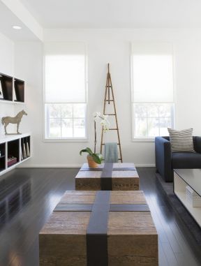 白色现代简约风格 小客厅装修效果图片