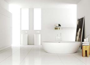 白色现代简约风格 按摩浴缸装修效果图片