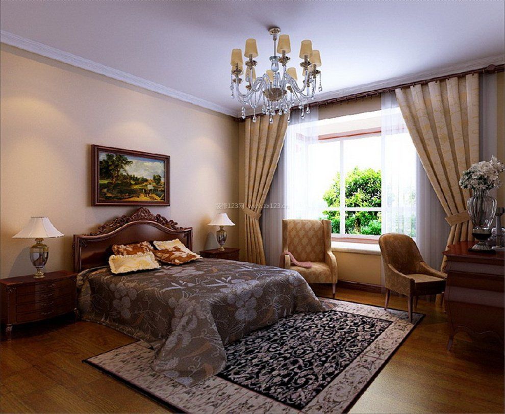 50平米设计卧室窗帘装修效果图