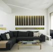 现代80平米客厅布艺沙发装修效果图片案例