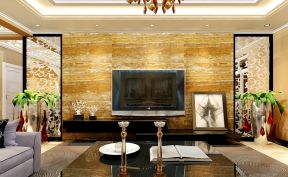 欧式现代风格 家庭电视背景墙装修