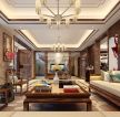 新中式风格客厅组合沙发摆放装修效果图片2023
