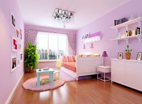 家居卧室设计效果图 粉色墙面装修效果图片