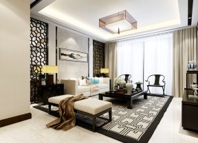新中式風(fēng)格客廳 背景墻設(shè)計(jì)