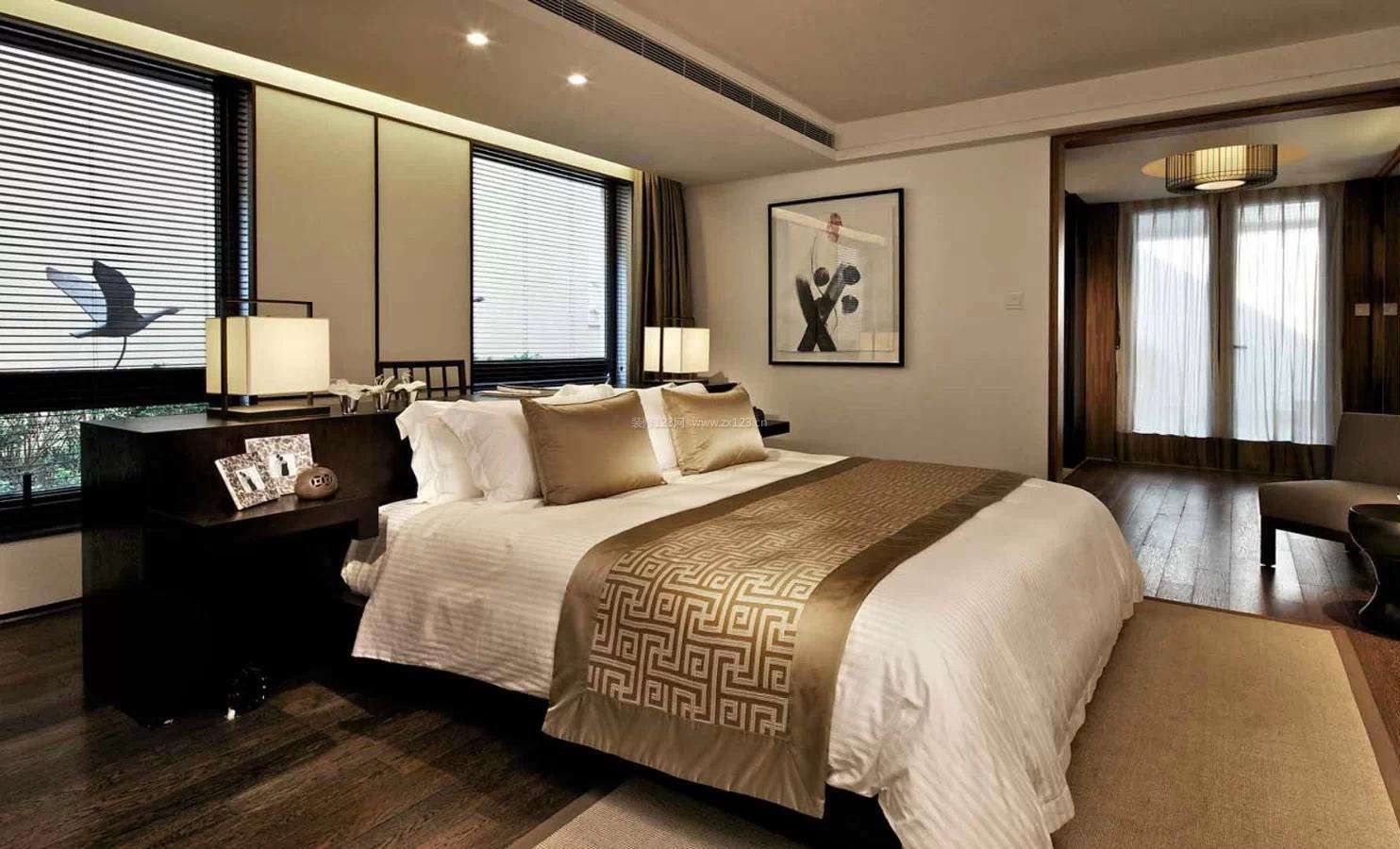 卧室床头背景墙新中式风格元素