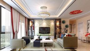 新中式风格元素 客厅电视墙装饰图片