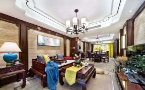 新中式风格元素客厅家具摆放图片