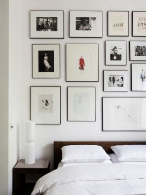 黑白时尚家居室内照片墙设计效果图片