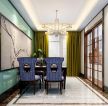中式风格自建别墅设计餐厅窗帘装修图片