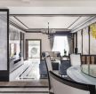 2023中式风格乡村别墅设计客厅窗帘效果图片