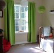田园风格房间绿色窗帘装修效果图片