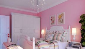 田园风格房间 粉色墙面装修效果图片