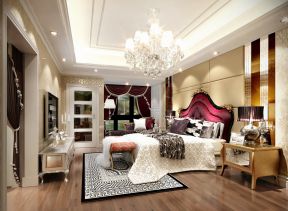 2023欧式家居婚房卧室水晶灯装饰装修效果图片