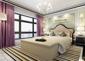 最新欧式家居婚房卧室窗帘装饰装修效果图