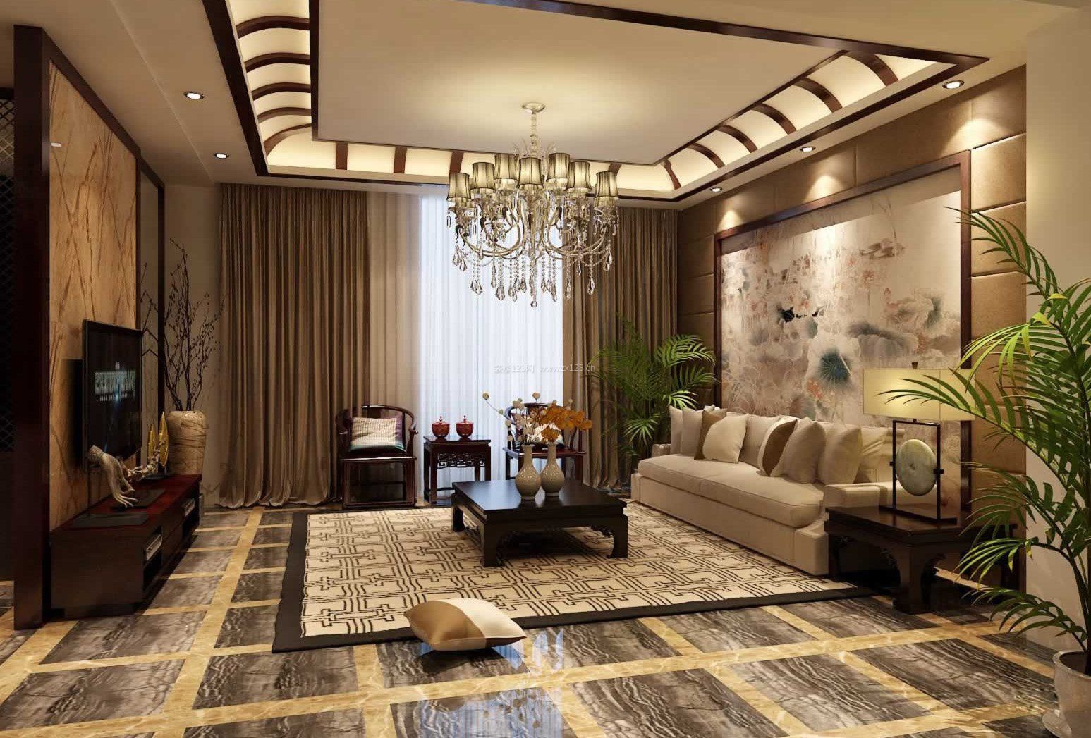 中式客厅家具摆放设计效果图片欣赏