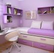 紫色调卧室与书房装修效果图