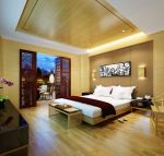 中式家居卧室浅色木地板