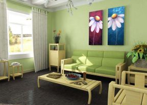 温馨小户型客厅墙面漆颜色装修效果图片大全