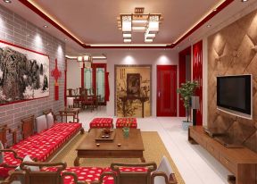 中式风格装修图 客厅颜色搭配效果图