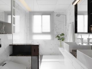 现代家装风格复式白色调卫生间装修图