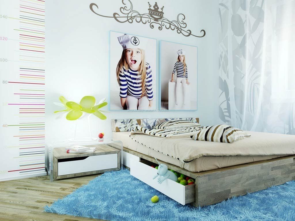 现代时尚简约风格单身女生卧室装修效果图