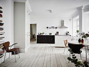 北欧简约风格效果图 开放式厨房装修设计