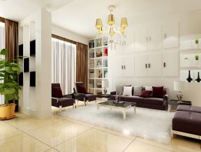 现代温馨家装客厅组合沙发装修效果图片案例
