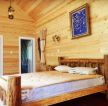美式乡村田园风格卧室木质背景墙装修效果图片