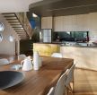 现代风格色彩开放式厨房橱柜效果图
