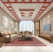 中式小别墅客厅吊顶装饰效果图2023