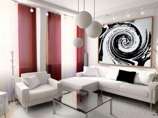 现代风格色彩客厅沙发背景墙