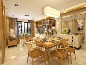 中式房屋 客廳餐廳裝修效果圖