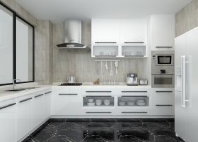 简约风格厨房 白色橱柜装修效果图片