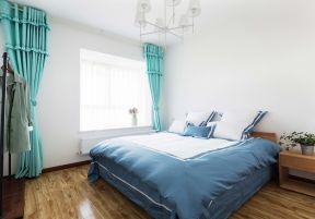 简约现代家居卧室纯色窗帘装修效果图片2023