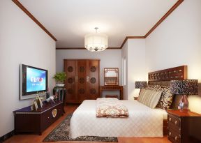 最新中式简约风格整套卧室家具装修效果图片