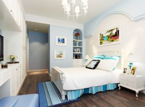 简约地中海风格整套卧室家具装修效果图2023