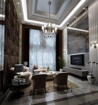 新古典风格复式客厅装修效果图欣赏