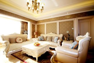 新古典客厅风格白色家具图片