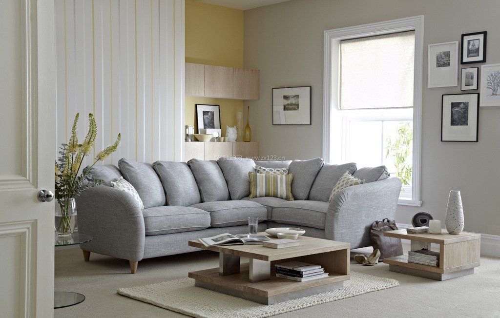 现代小户型客厅设计沙发摆放图片
